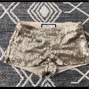 Abercrombie kids gold sequin shorts